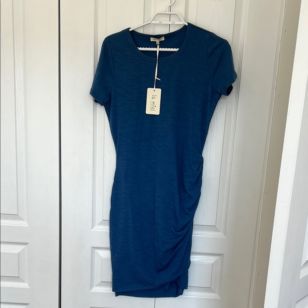 La Miel Blue Short Sleeve Dress